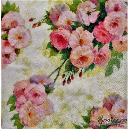 Serwetka decoupage firmy AMBIENTE bukiet róż 33x33cm